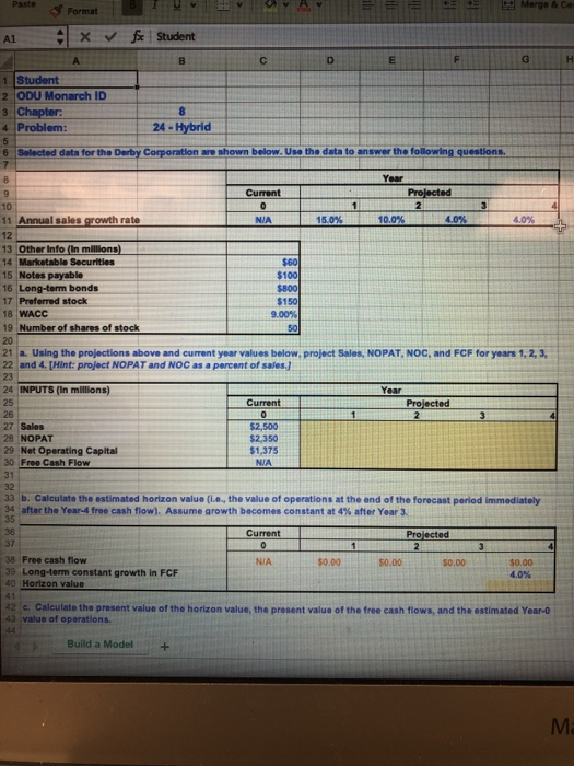  1 Student 2 ODU Monarch ID 3 Chapter 4 Problem: 24-Hybrid