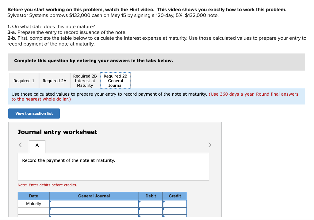 Hint video. This video shows you exactly how to work this problem.
