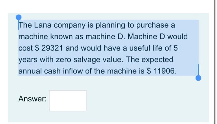  Ali Ltd is considering a project, which will involve the following