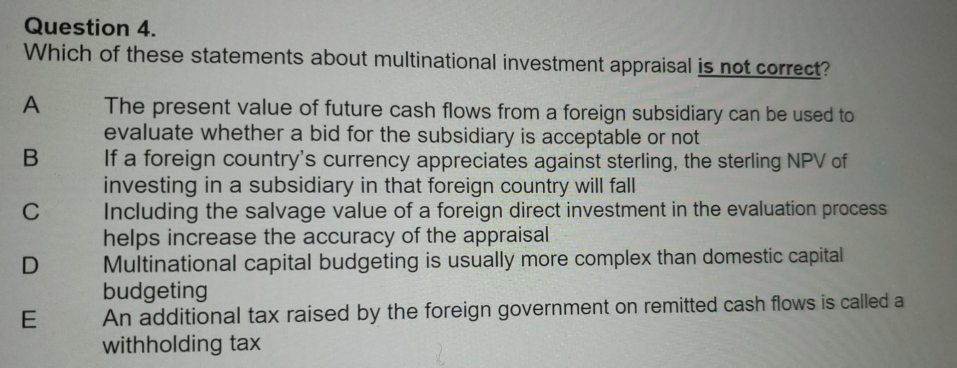 at the end of five years. The current spot exchange rate is