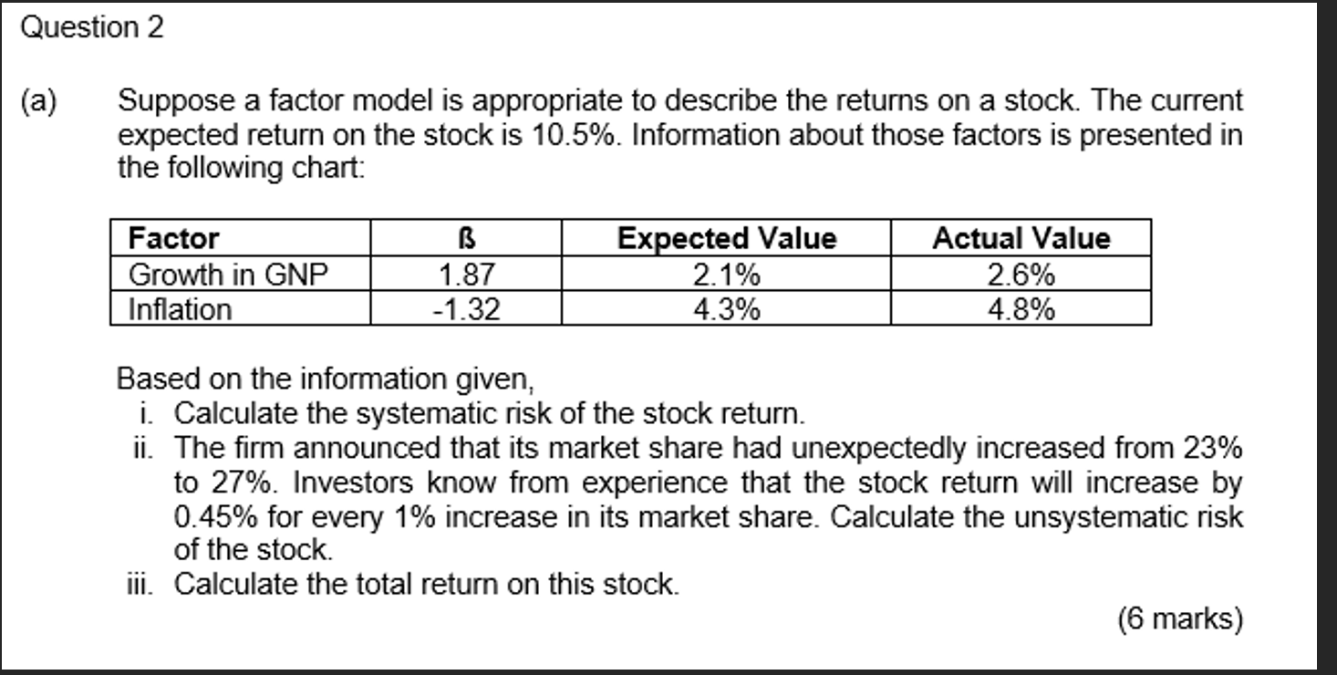 answer the questions provided A and b Question 2 (a) Suppose a