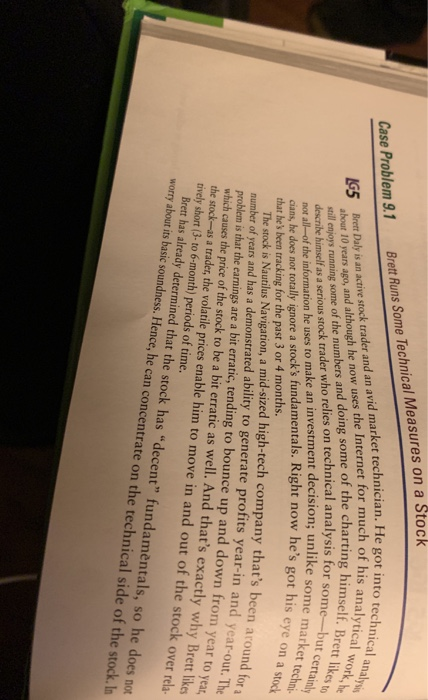  Case Problem 9.1 Brett Runs Some Technical Measures on a Stock