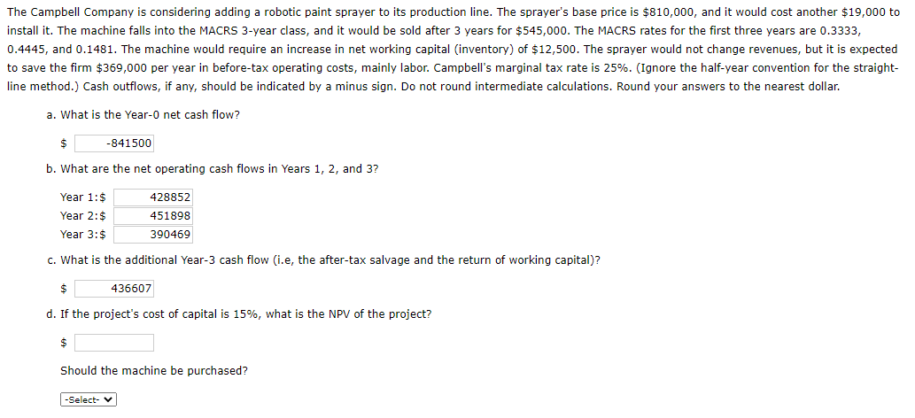 How do you solve question d? The Campbell Company is considering adding