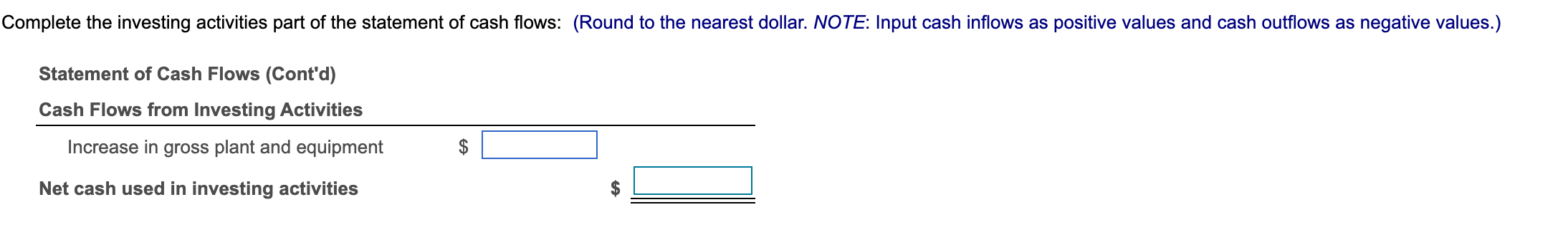 cash flows) Given the balance sheet, E, and income statement, , prepare
