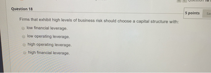 leverage is concerned with the relationship between operating income (EBIT) and earnings