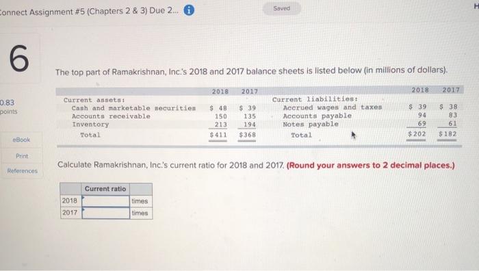  Saved Connect Assignment #5 (Chapters 2 & 3) Due 2... 6