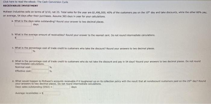  Click here to read the eBook: The Cash Conversion Cyde RECEIVABLES