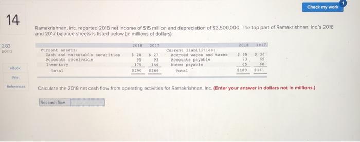listed below (in millions of dollars). 2018 2017 2018 2017 0.83 points