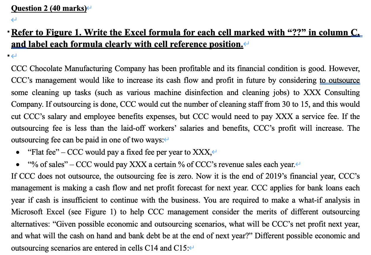 Please answer all the blanks in the spreadsheet, thanks! Question 2 (40