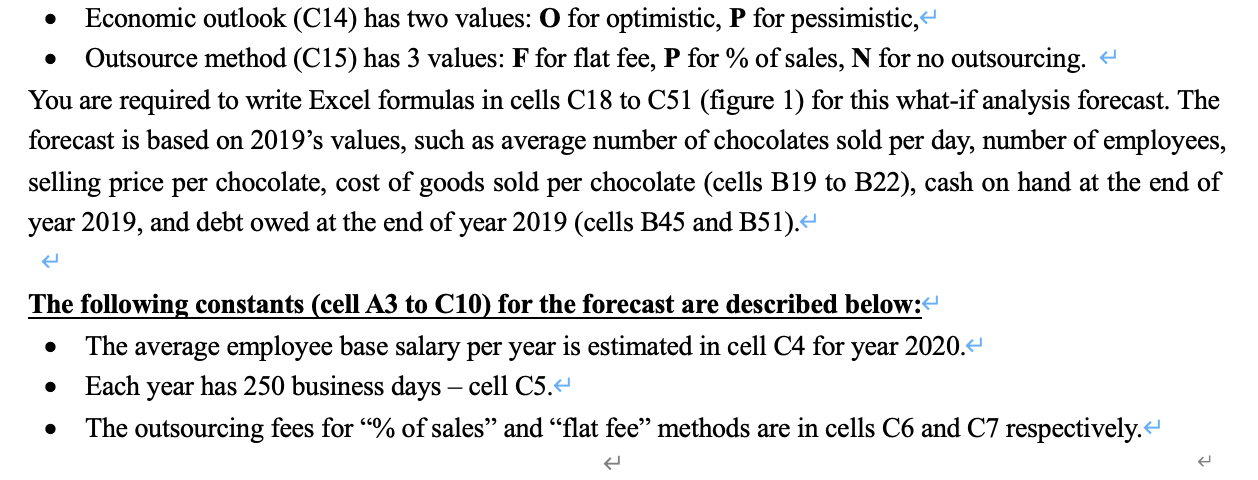 marks) Refer to Figure 1. Write the Excel formula for each cell