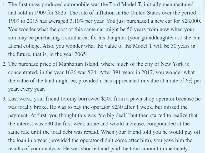 Please answer part (a) for all three. Step by step. No excel.