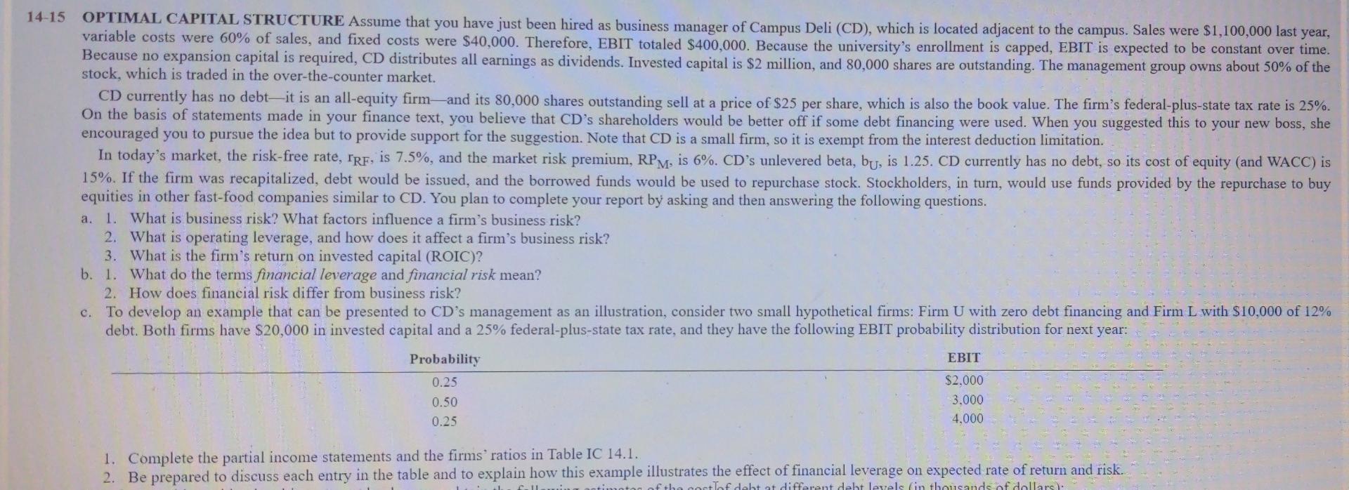 please answer only question C please. Both C1 and C2 14-15