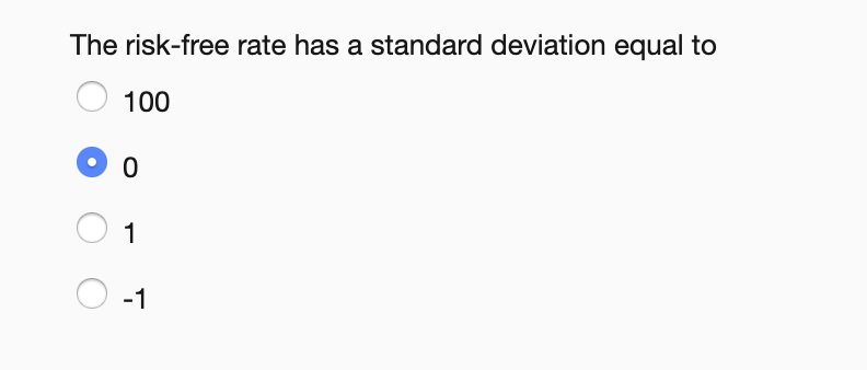 The risk-free rate has a standard deviation equal to 100 0