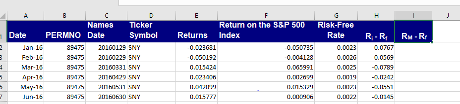  How do you solve for column I? H I J RM