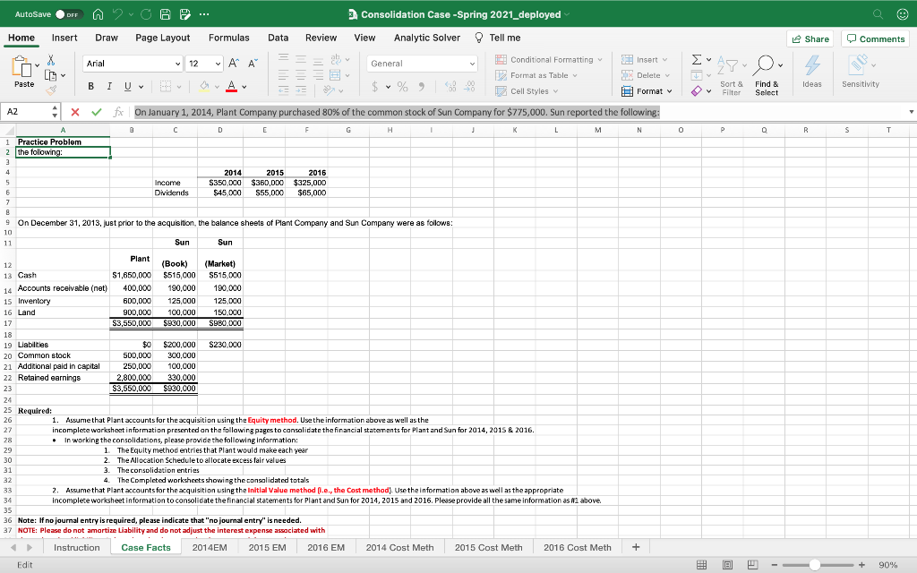  AutoSave OFF OG ... Consolidation Case-Spring 2021_deployed e Share Comments ASV