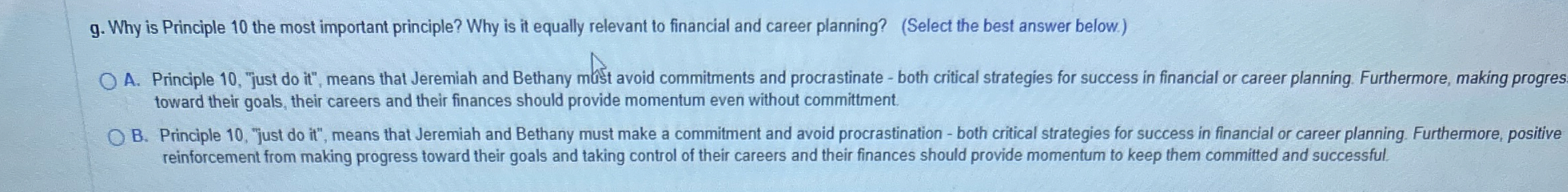  g. Why is Principle 10 the most important principle? Why is