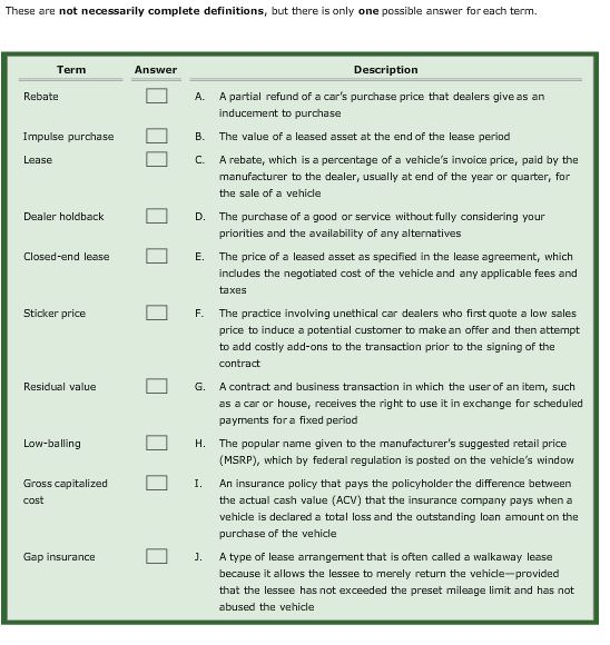  These are not necessarily complete definitions, but there is only one