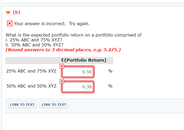 and XYZ, Inc. Year ABC XYZ 2010 10% -3% 2011 20% 0%
