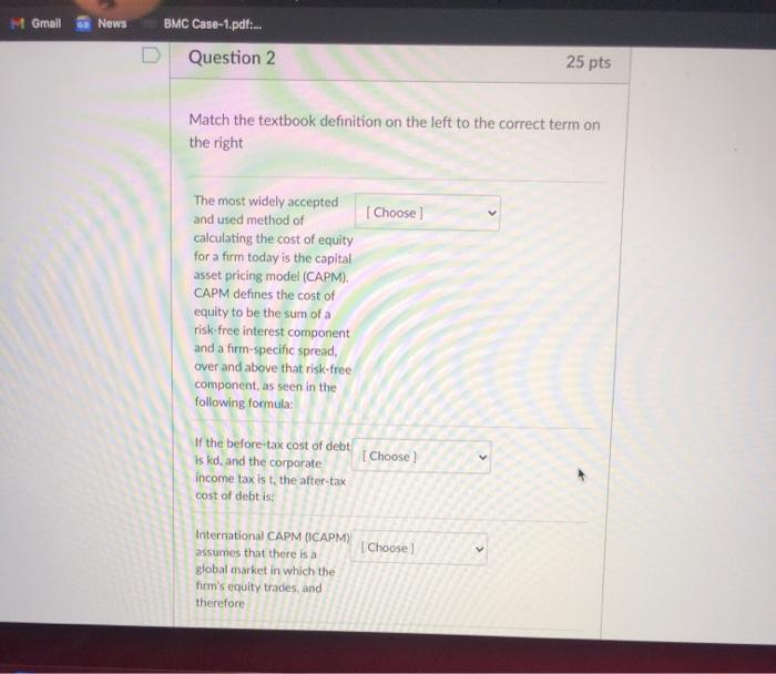 cost of debt and the revised calculation of cost of equity and