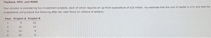  Options for C: Project A, Project B, or Both Projects. Options
