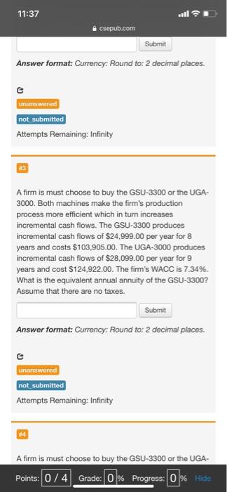  11:37 csepub.com Submit Answer format: Currency: Round to: 2 decimal places.