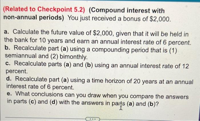  need help with D and E please! (Related to Checkpoint 5.2)