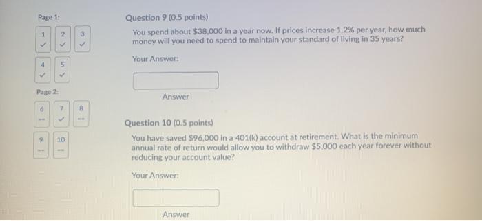  Page 1 1 2 3 Question 9 (0.5 points) You spend