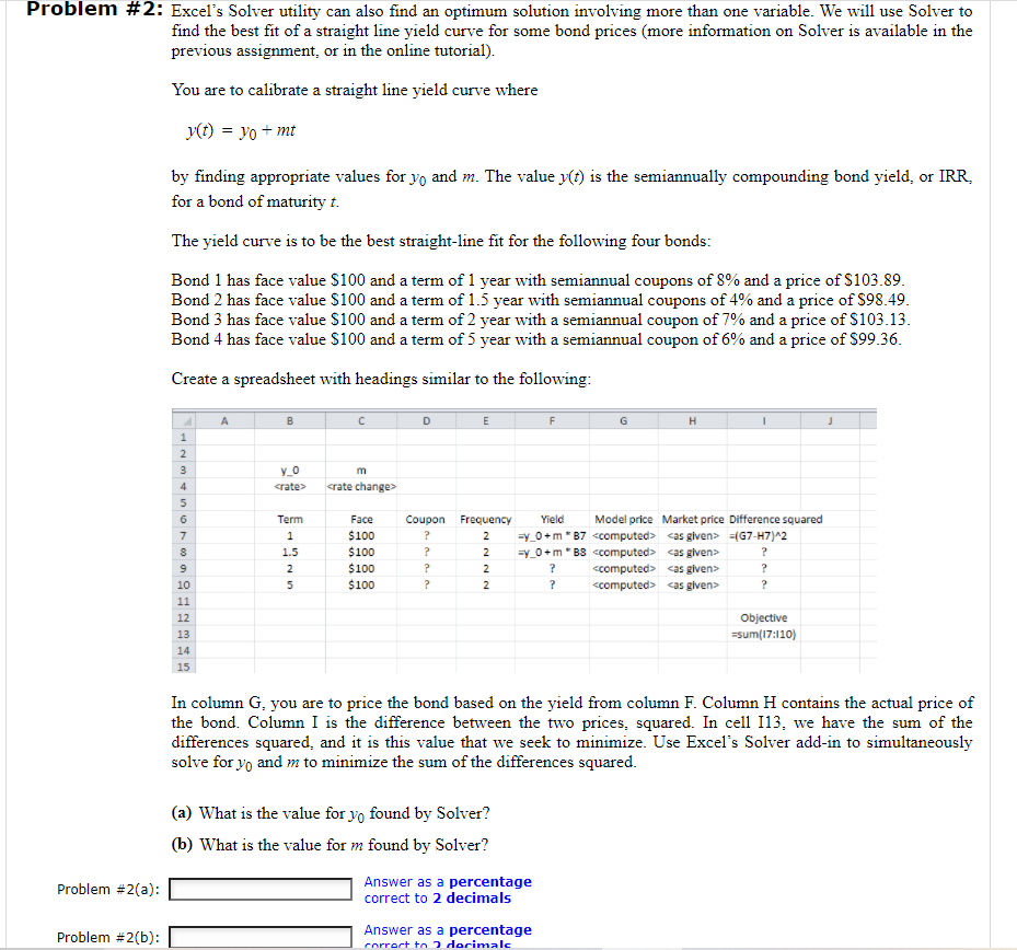  Problem #2: Excel's Solver utility can also find an optimum solution