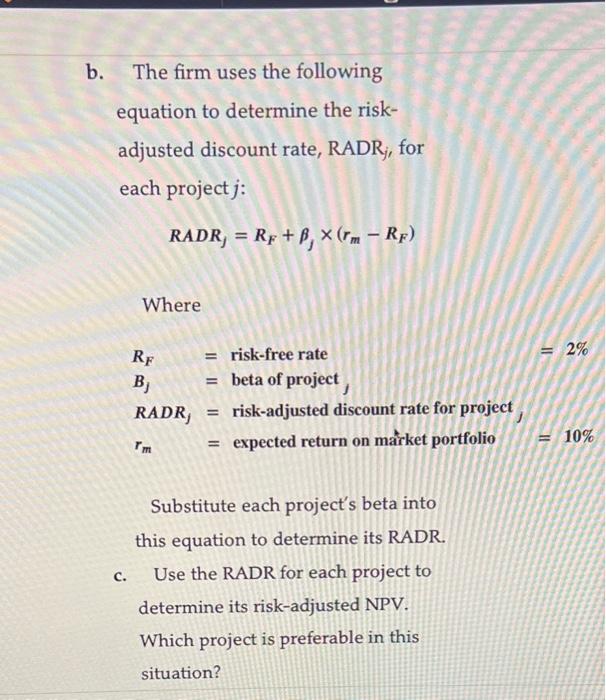 and G. The firm's cost of capital, r, is 10%, and the