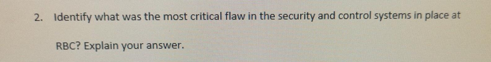 Bank of Canada. How did this problem impact the organization and its