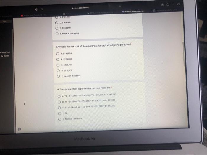 a new equipment. The below given summarizes all the information related to