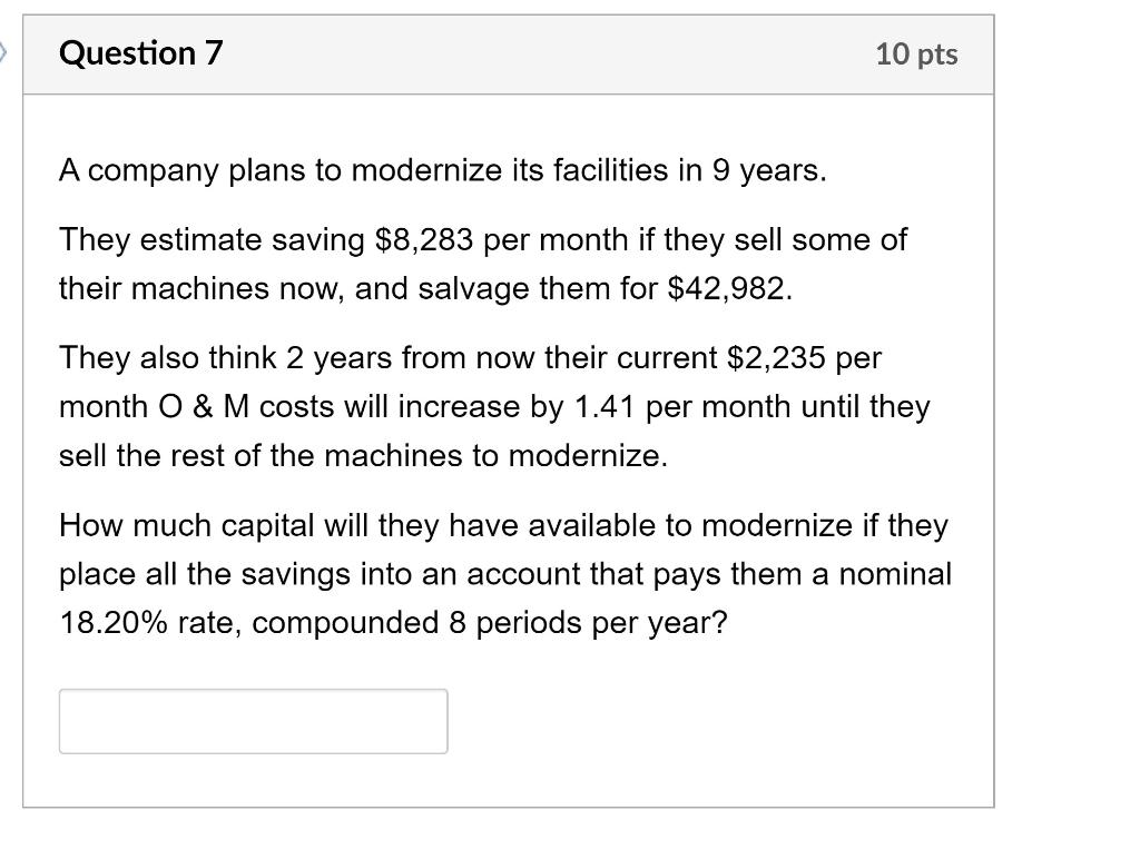 use excel sheet when needed and show formulas 1.41 % Question 7