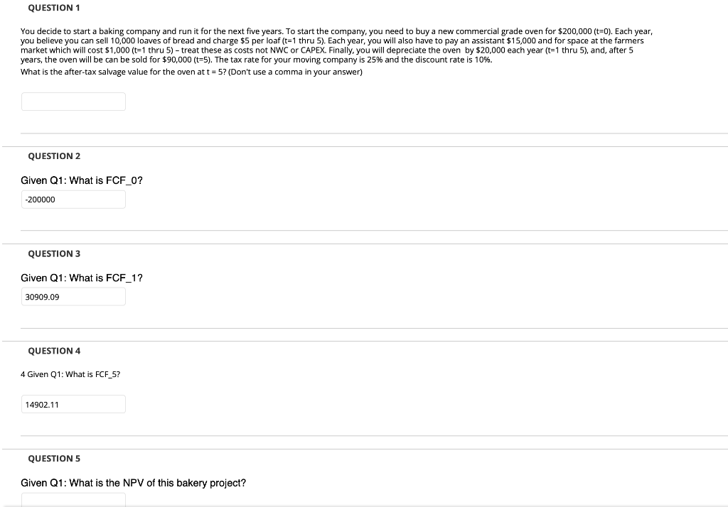  Please Answer question 1 & 5 and confirm if the answers