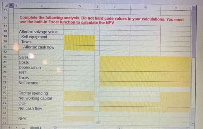 three-year expansion project that requires an initial fixed asset investment of $29