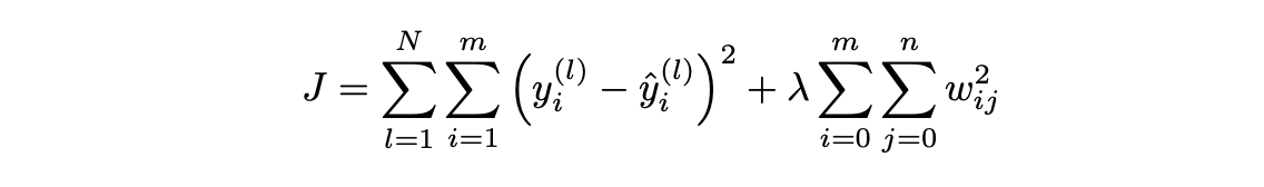 Minimizing the following cost function instead of the one used to derive