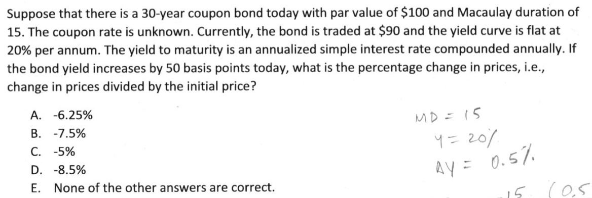 Suppose that there is a 30-year coupon bond today with par