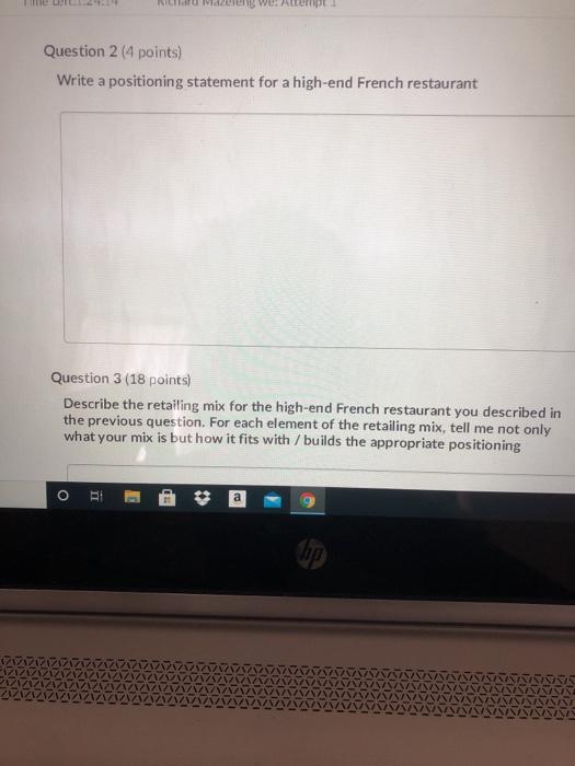  NI Mazen Wes A Question 2 (4 points) Write a positioning