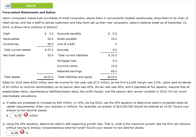  eBook Forecasted Statements and Ratios Upton Computers makes bulk purchases of