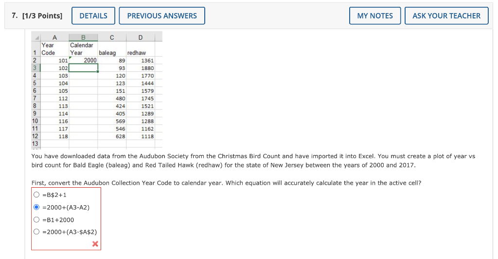  7. [1/3 Points] DETAILS PREVIOUS ANSWERS MY NOTES ASK YOUR TEACHER