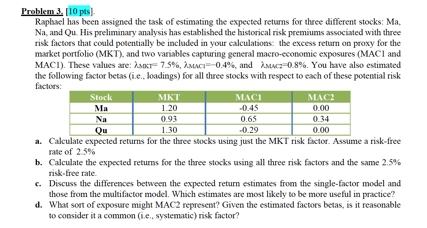Problem 3. [10 pts). Raphael has been assigned the task of