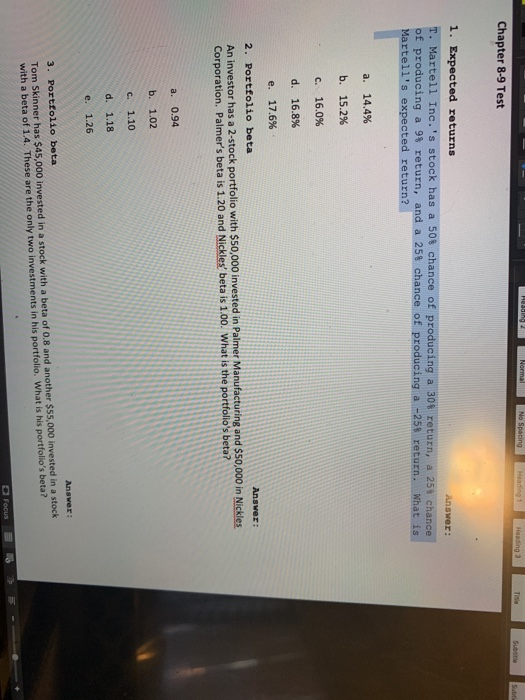 please answer 1-3 Normal No Spacing Heading Chapter 8-9 Test Answer: 1.