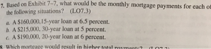  Hello. Please use the Chart Method. ,. Based on Exhibit 7-7,