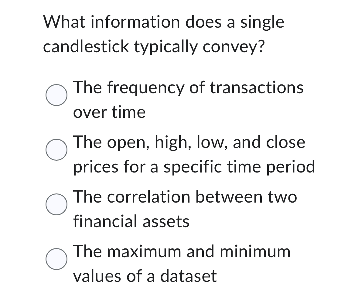  What information does a single candlestick typically convey? The frequency of