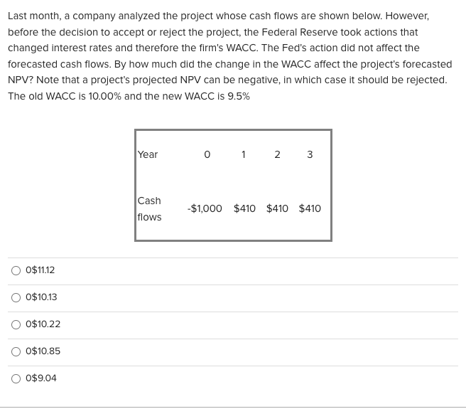 are shown below. These projects are mutually exclusive, equally risky, and not