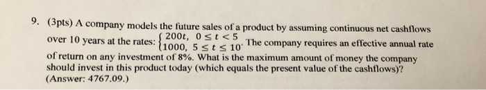  Math Interest Theory/ Financial Math Please Use Formulas 9. (3pts) A