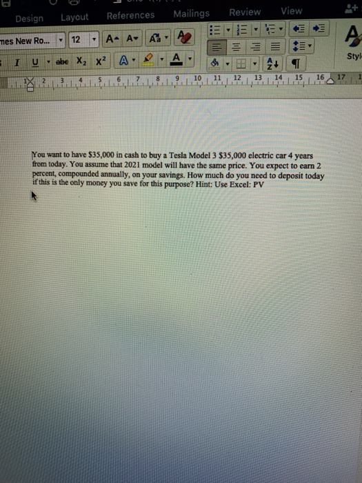please show the excel work as i need to show that Design