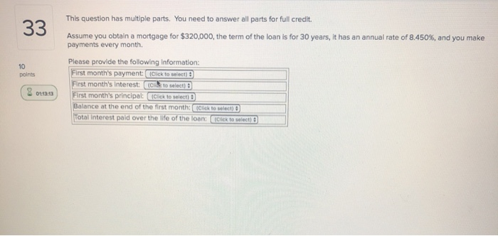  This question has multiple parts. You need to answer all parts
