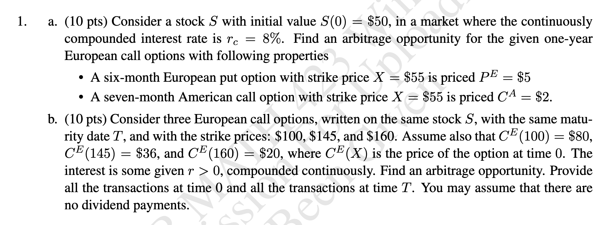 1. = a O = = = a. (10 pts) Consider