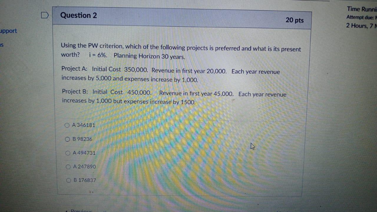 answer me fast please Question 2 20 pts Time Runnit Attempt due: