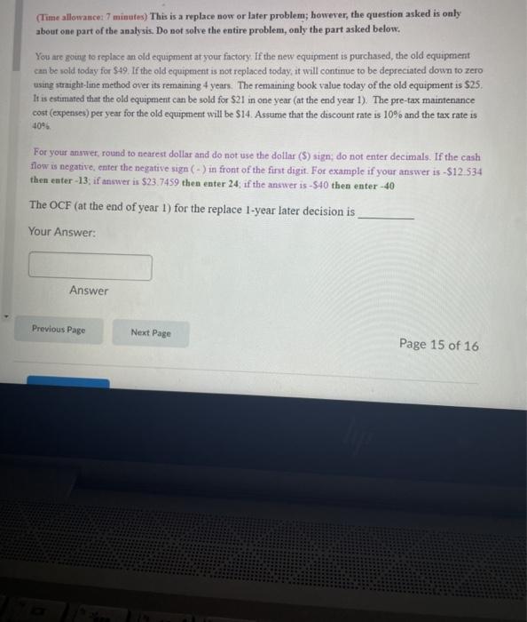 problem; however, the question asked is only about one part of the